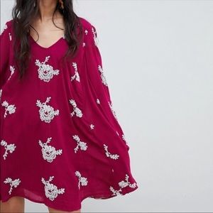 Free People embroidered Austin mini dress